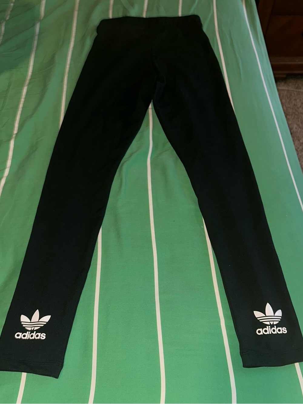 adidas Black Leggings with White Trefoil Logos